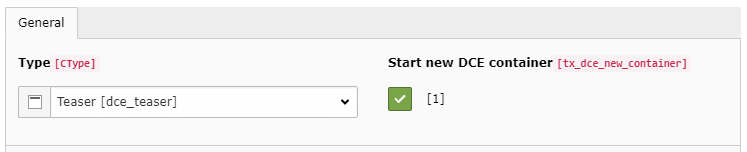 "Start new container" option in content elements