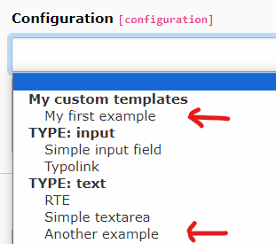 Extended Configuration Template Code Snippets