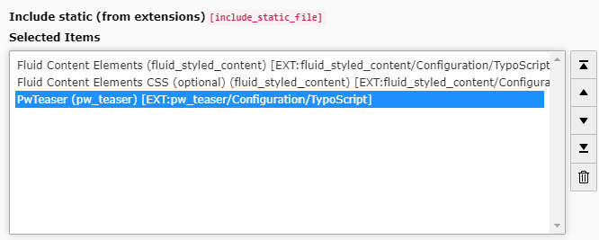 Include static TypoScript of pw_teaser