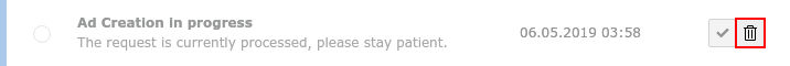 Message Center - deleting a message.