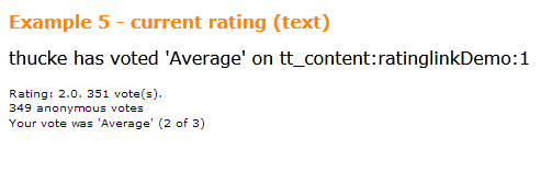 Example 5 - current rating (classic starrating)