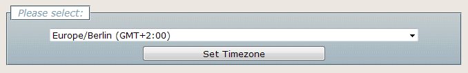 Select new timezone