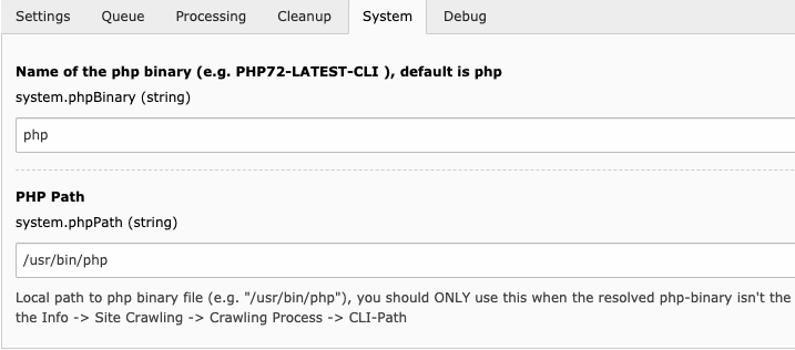 Correct PHP path settings