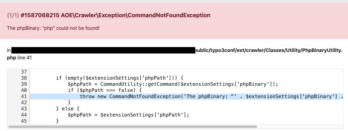 Error message in Info-module