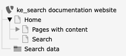 Page tree with search page