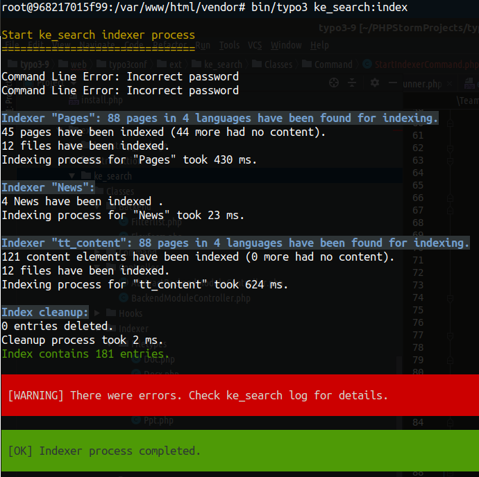Indexing command