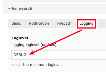 Loglevel in extension configuration