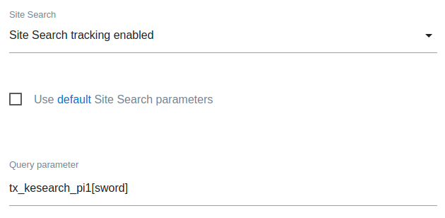 Site search related fields in Matomo administration