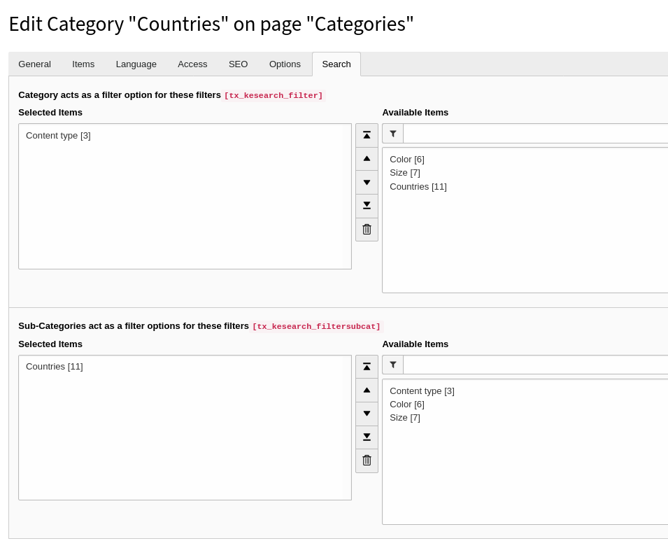 Assign filters in page properties