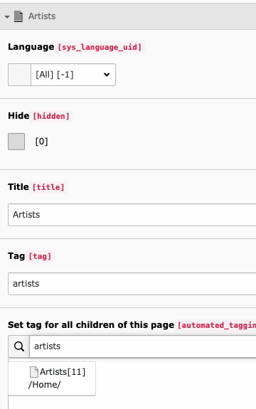 Filter options record view