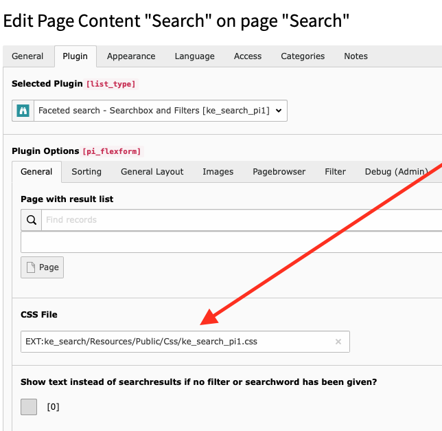Configure CSS file in plugin