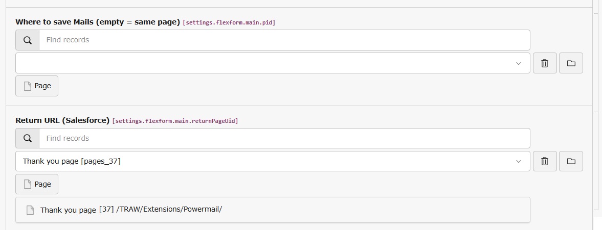 Return URL field in the plugin