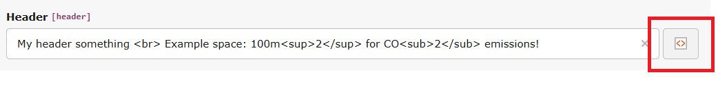 The button added for tt_content header field