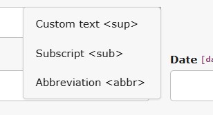The resulting dropdown after the example code has been added