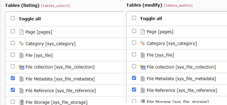 Allow the File Metadata and File Reference tables
