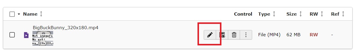 Edit the files metadata