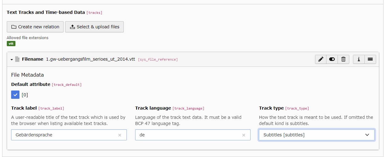 Add VTT file(s) to self-hosted video