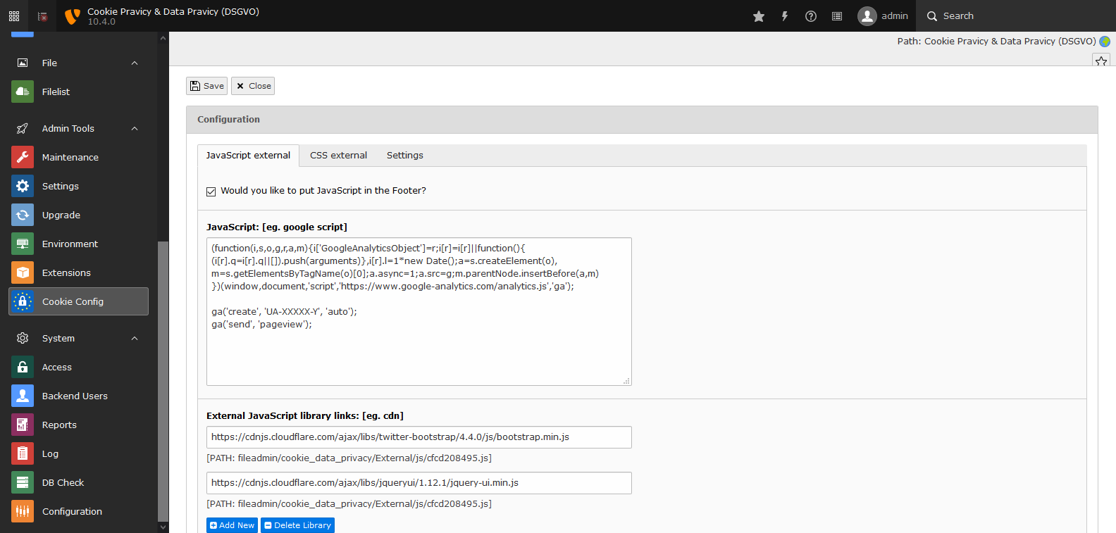 Backend Configuration