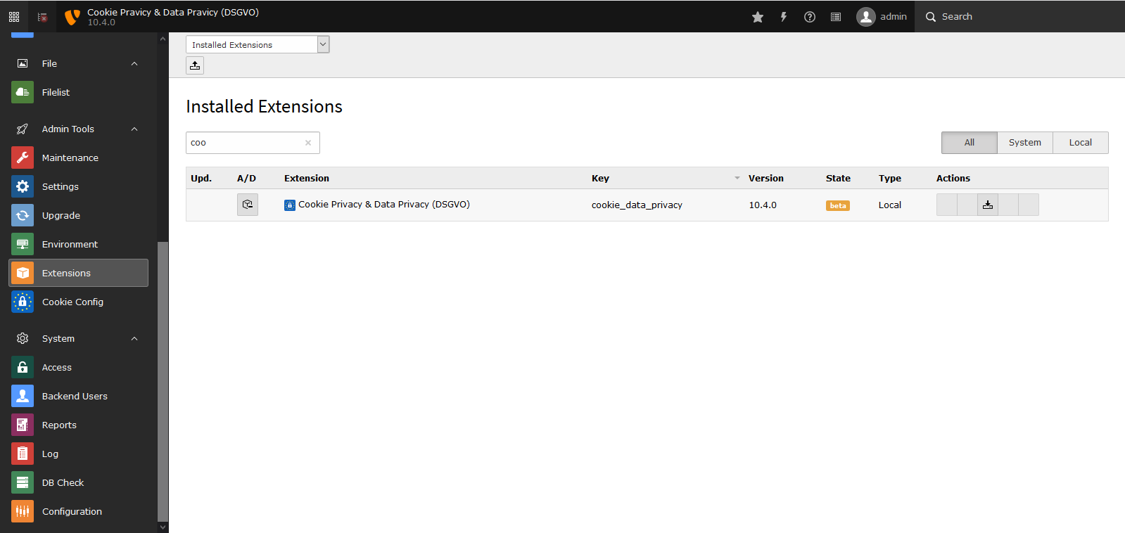 Extension Manager