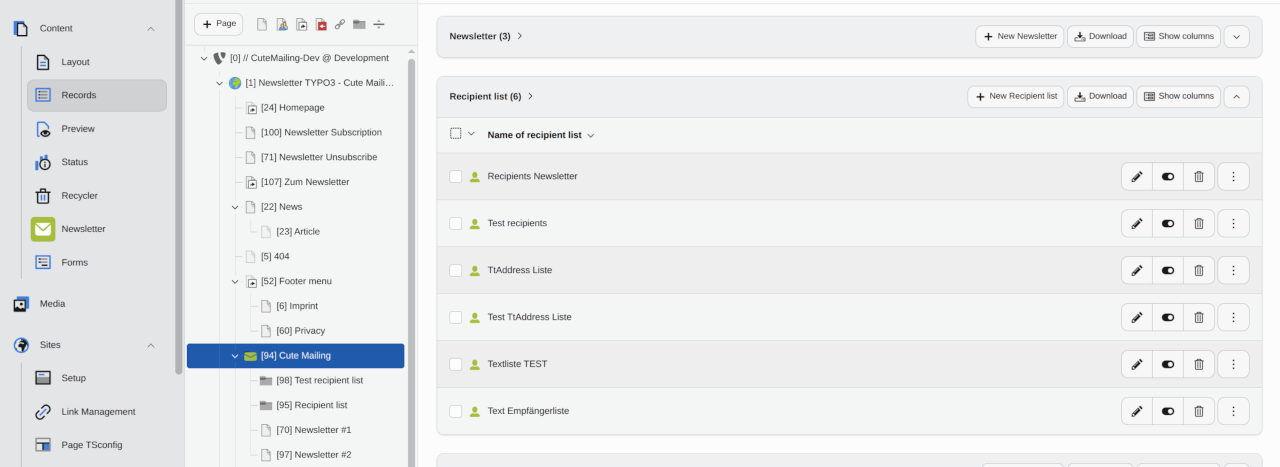 Add new Newsletter in backend