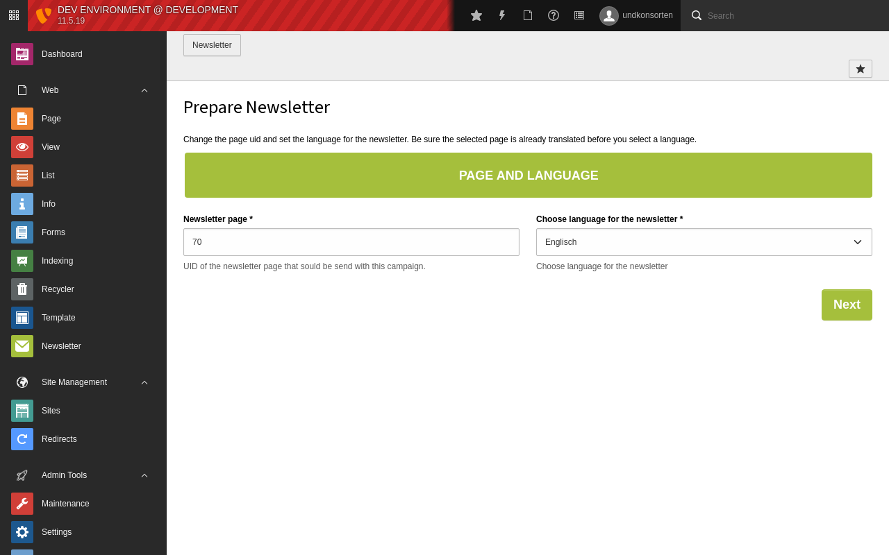 Module Cute Mailing: Creating multilanguage Newsletter