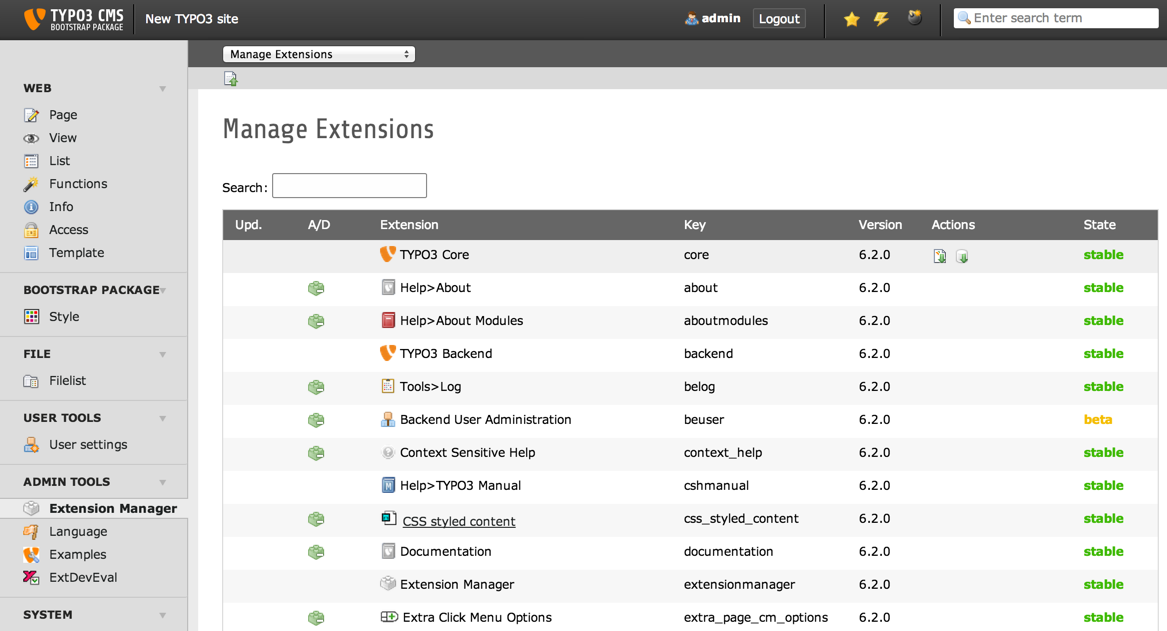 Extension Manager