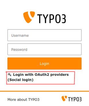 TYPO3 login form