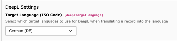 Selected target now set to German