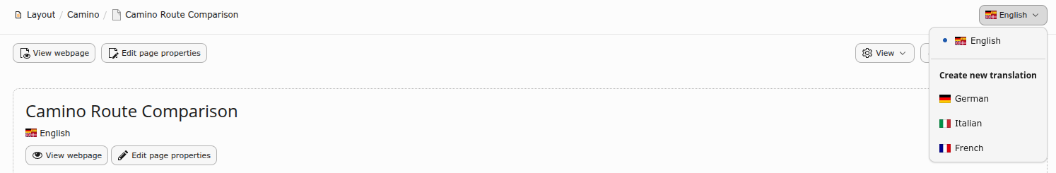 Generic translation dropdown to create translation