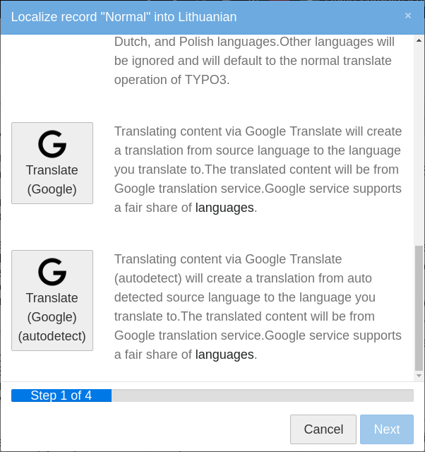 Google Options