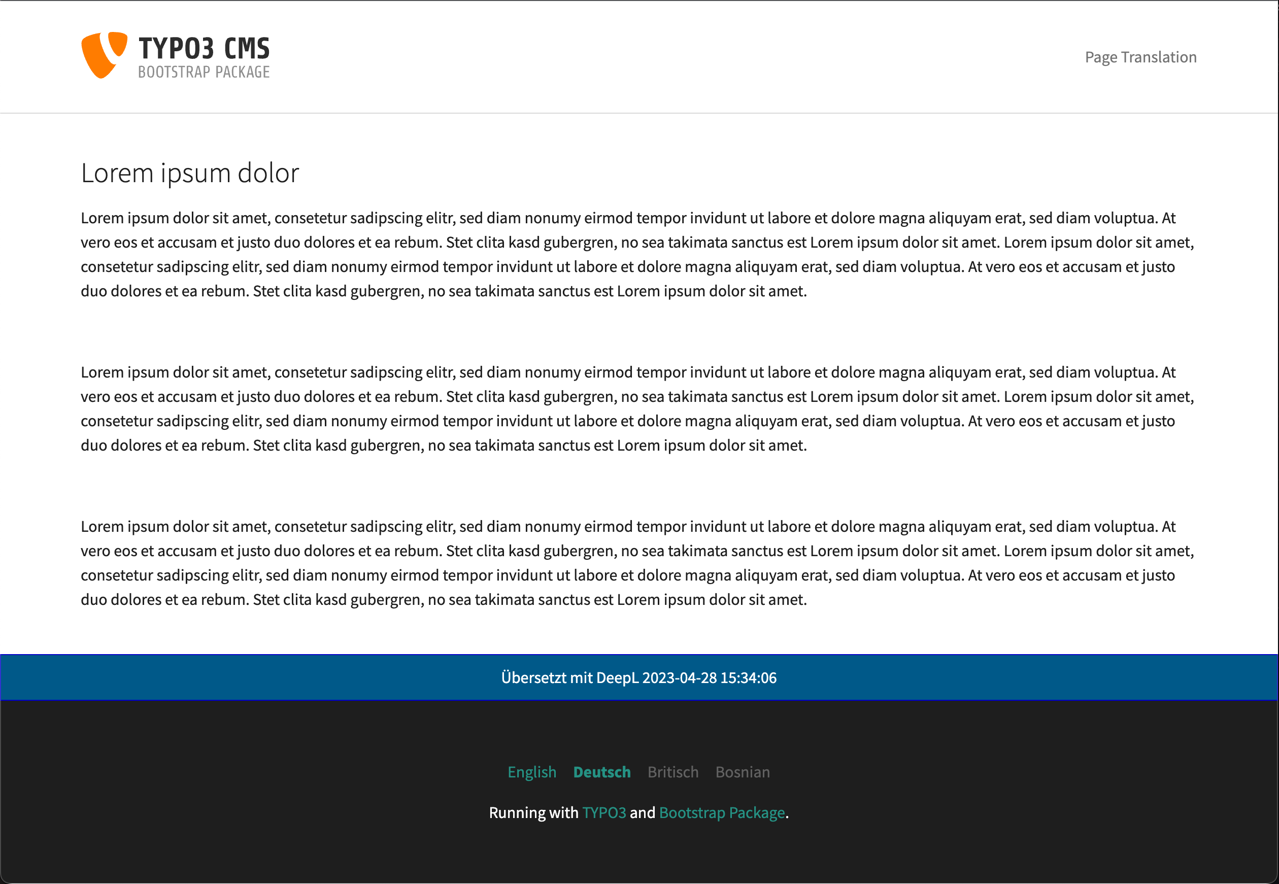 Page Frontend