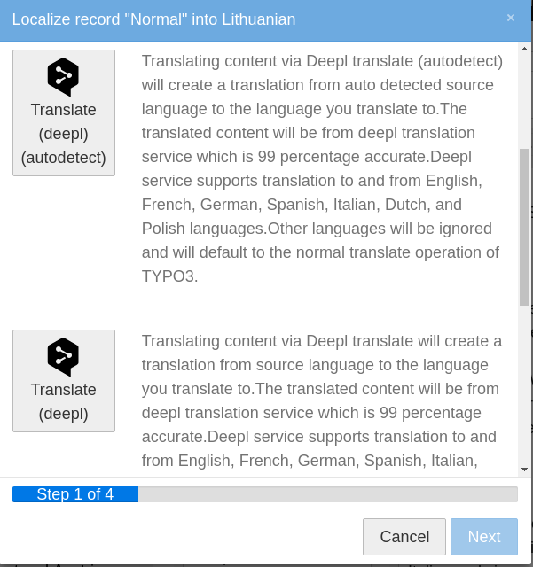 DeepL Options