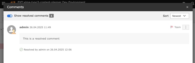 Resolved comments