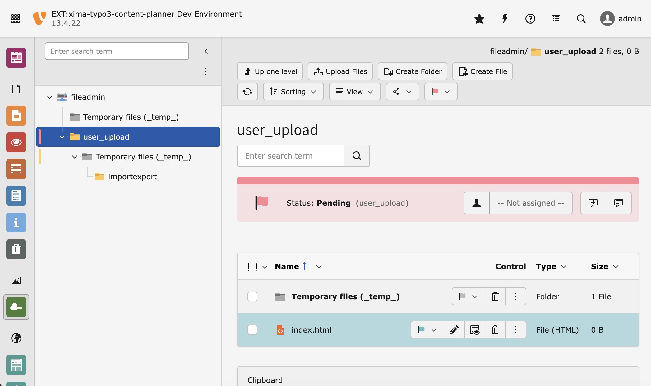Filelist with Content Planner support
