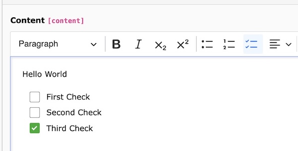 ToDo list in editor