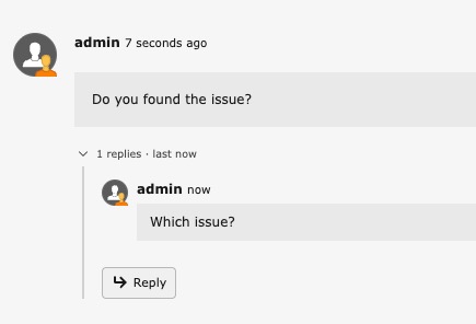 Threaded reply with collapsible section