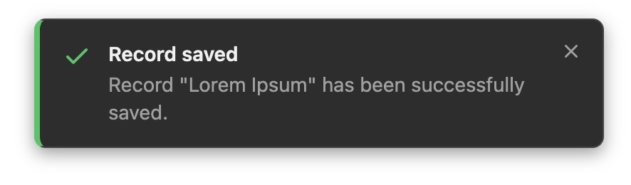 Flash message notification in frontend