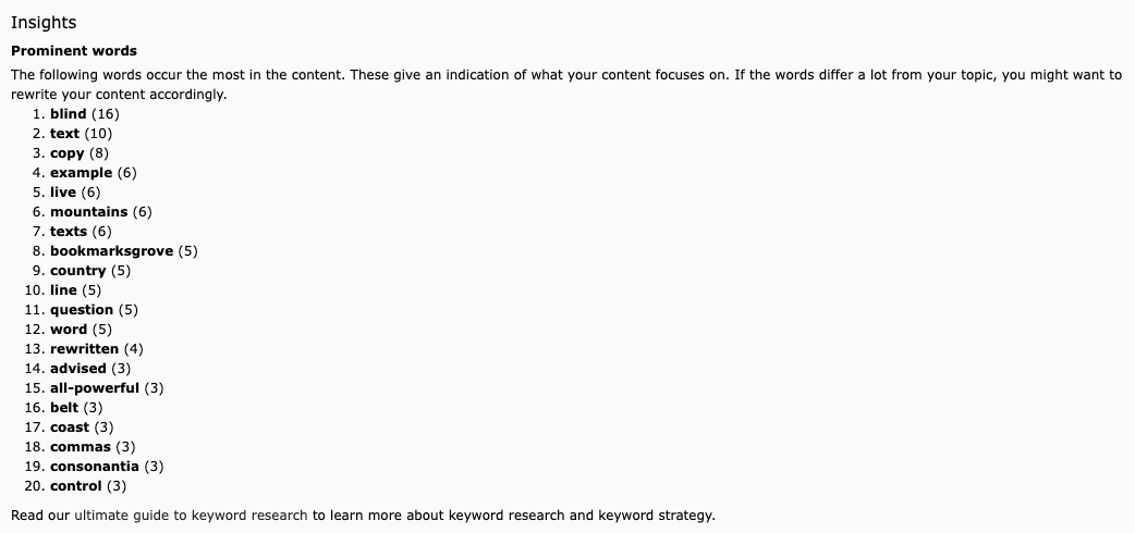 Example of Insights