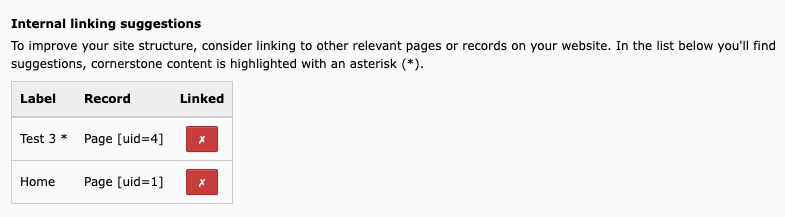 Internal linking suggestions