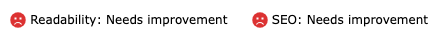 Analysis status on top of the page
