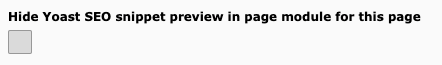 Hide the snippetpreview for a specific page