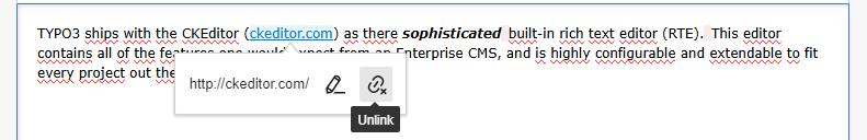 Unlinking using the popover in the rich text editor