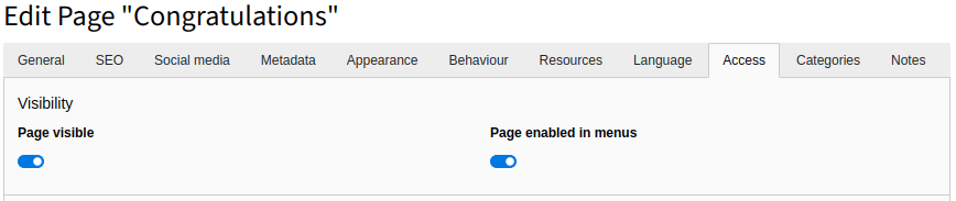 Making the new page publicly visible