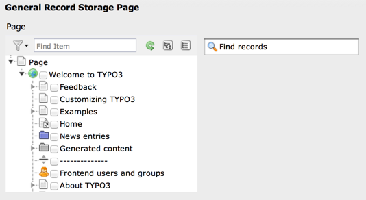 The general storage selector as a tree