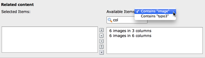 Filtering available items