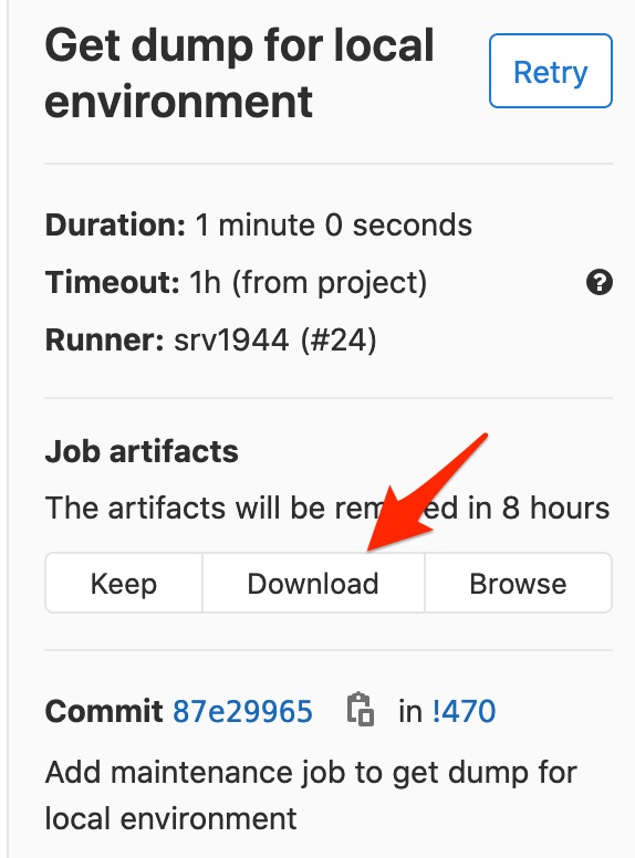 Download dump for local environment