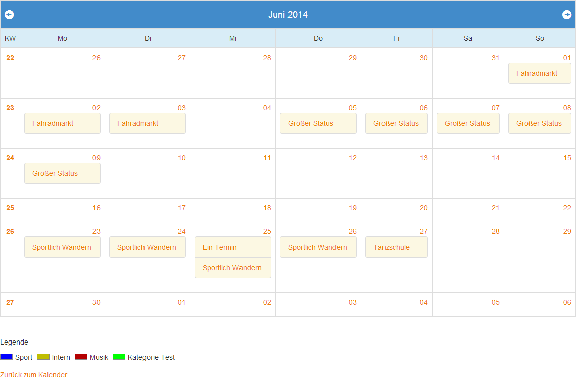 Bootstrap 3 Calendar Time Table