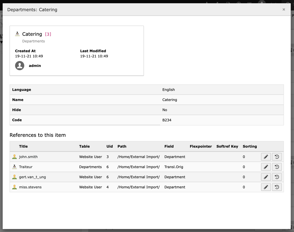 The information view with references