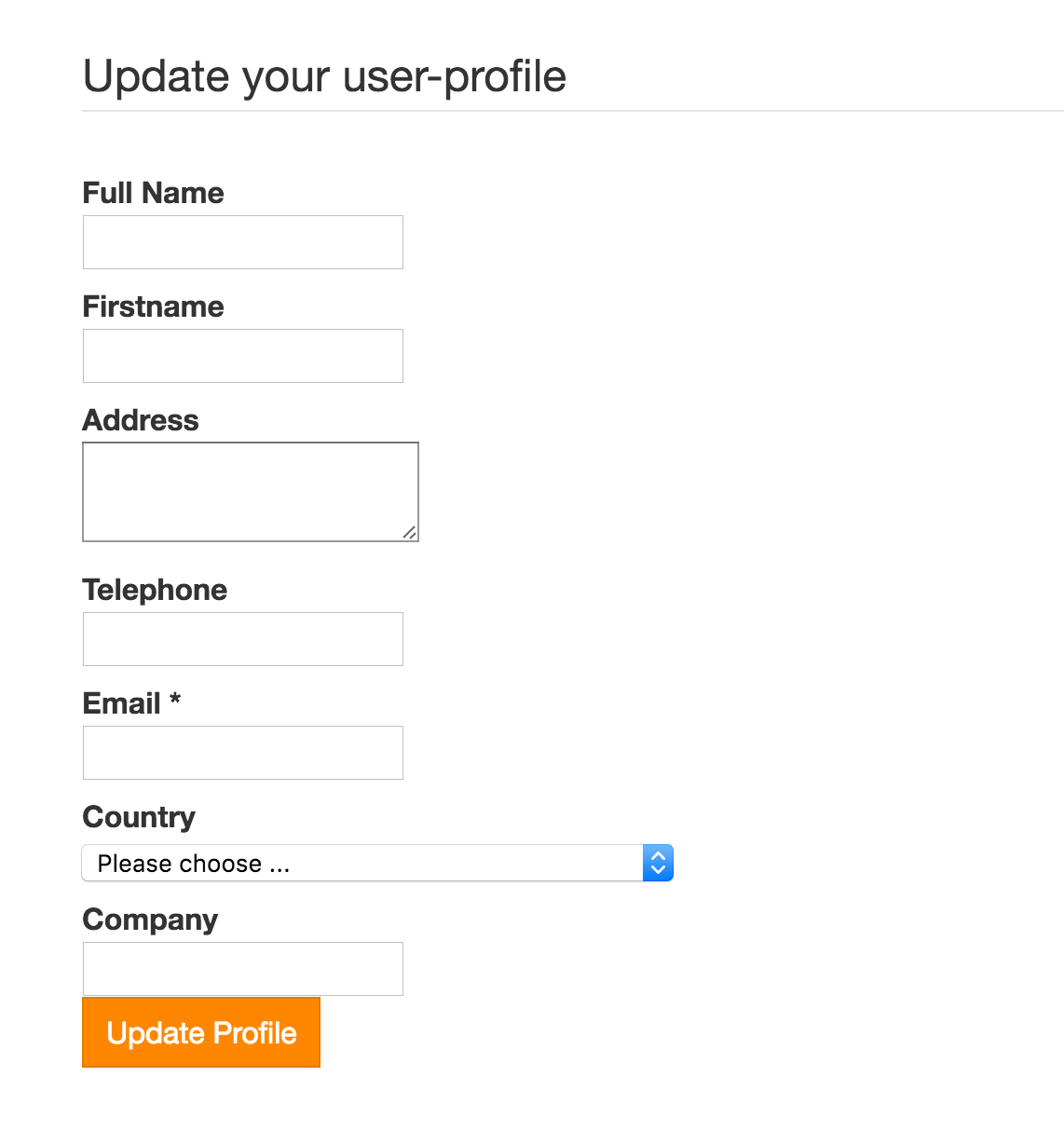 Update Userdata Form