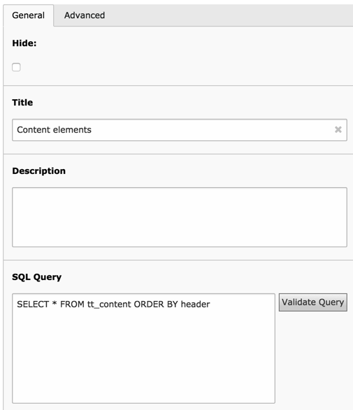 Query for sample template